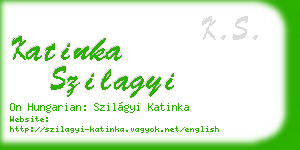 katinka szilagyi business card